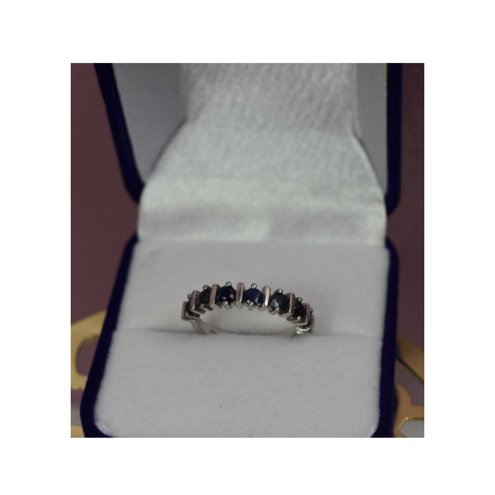 925 Sterling Silver Dark Blue Spinel Ring Size 6.5