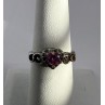 925 Sterling Silver & CZ Pink Heart Ring Size 6.5