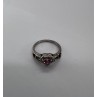 925 Sterling Silver & CZ Pink Heart Ring Size 6.5