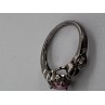 925 Sterling Silver & CZ Pink Heart Ring Size 6.5