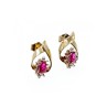 10K YELLOW GOLD RUBY & DIAMONDS EARRINGS