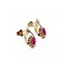 10K YELLOW GOLD RUBY & DIAMONDS EARRINGS