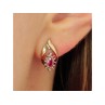 10K YELLOW GOLD RUBY & DIAMONDS EARRINGS