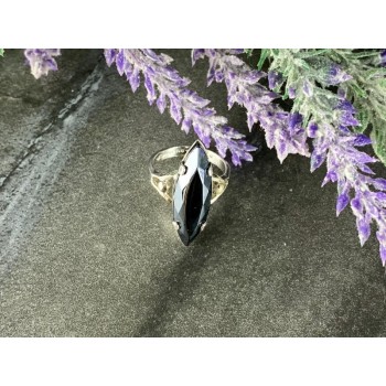 925 Sterling Silver Hematite Ring Size 5.5