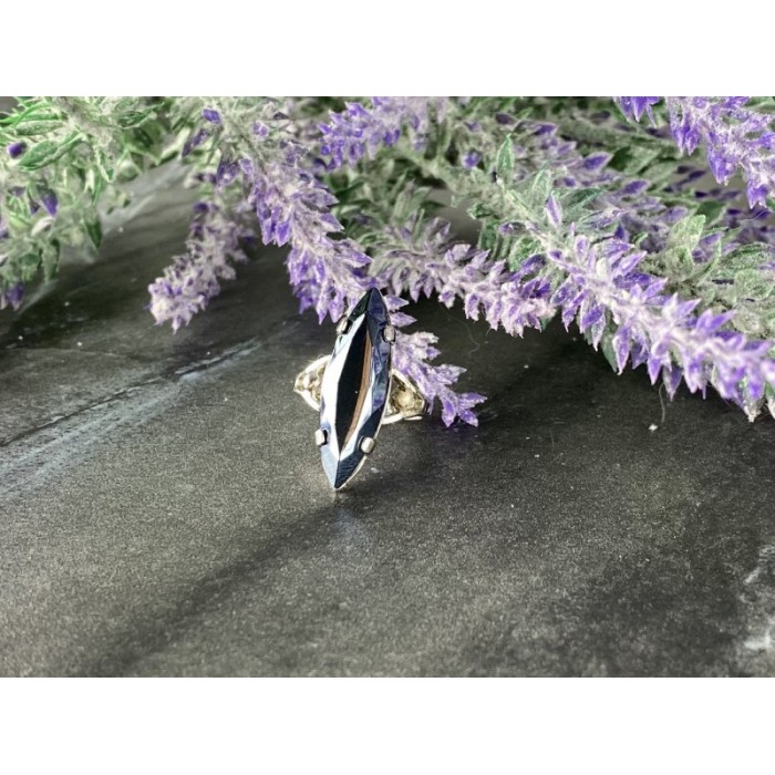 925 Sterling Silver Hematite Ring Size 5.5