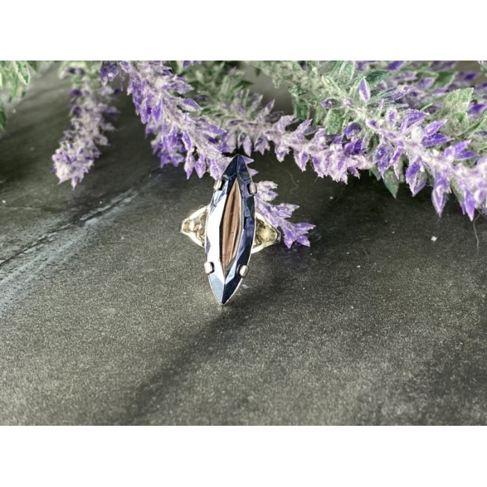 925 Sterling Silver Hematite Ring Size 5.5