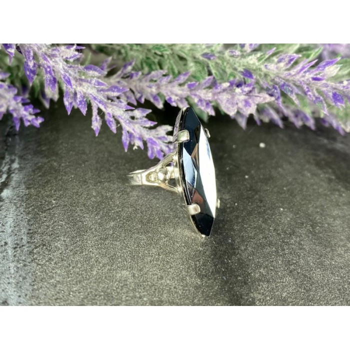 925 Sterling Silver Hematite Ring Size 5.5