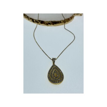 925 Sterling Silver Gold Plated CZ 