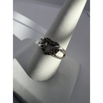 925 Sterling Silver & Marcasite Heart Ring Size 9