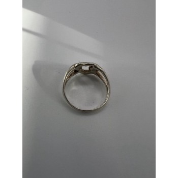 925 Sterling Silver & Marcasite Heart Ring Size 9