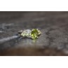 925 Sterling Silver Peridot & Tsavorite Ring Size 6.5