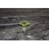 925 Sterling Silver Peridot & Tsavorite Ring Size 6.5