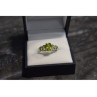 925 Sterling Silver Peridot & Tsavorite Ring Size 6.5