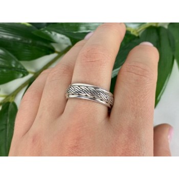Men's 925 Sterling Silver Band Ring Size 12.5