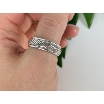 Men's 925 Sterling Silver Band Ring Size 12.5