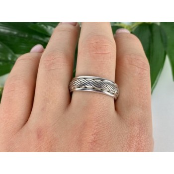 Men's 925 Sterling Silver Band Ring Size 12.5
