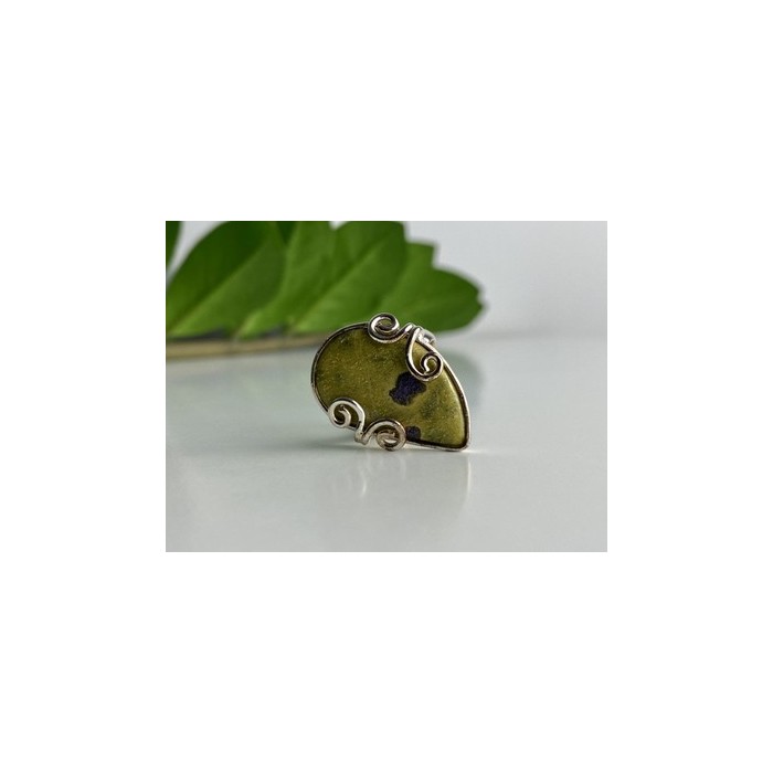 925 Sterling Silver Jasper Ring Size 5.5