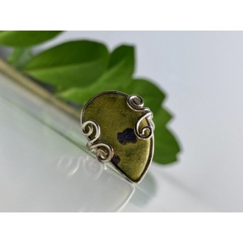 925 Sterling Silver Jasper Ring Size 5.5