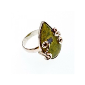 925 Sterling Silver Jasper Ring Size 5.5