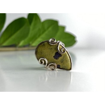 925 Sterling Silver Jasper Ring Size 5.5