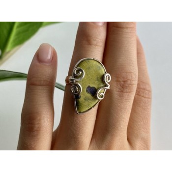 925 Sterling Silver Jasper Ring Size 5.5