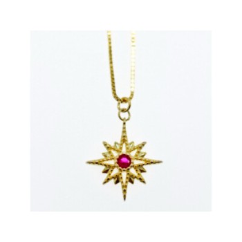 925 Sterling Silver Gold Plated Ruby 