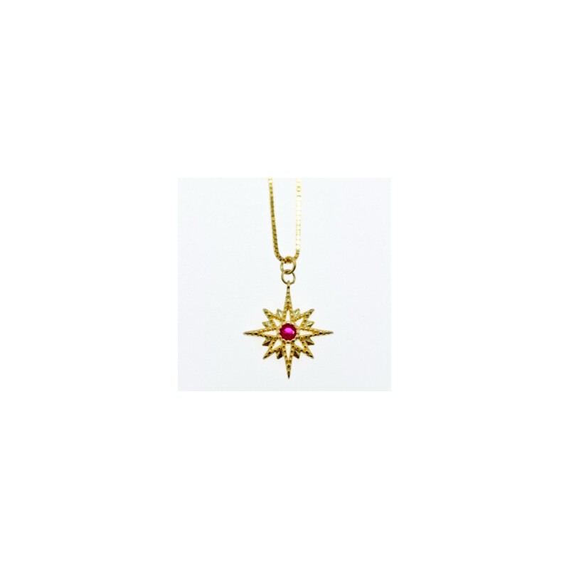 925 Sterling Silver Gold Plated Ruby 