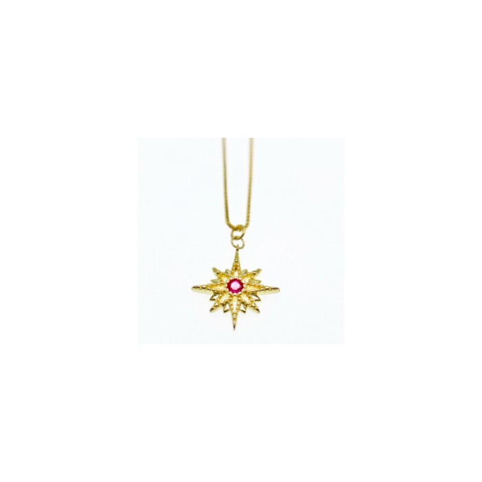 925 Sterling Silver Gold Plated Ruby 