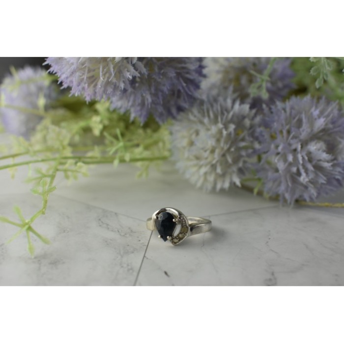 925 Sterling Silver Spinel & Quartz Ring Size 6.5
