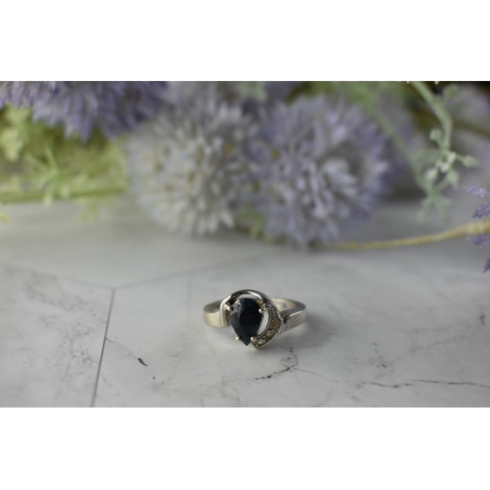 925 Sterling Silver Spinel & Quartz Ring Size 6.5