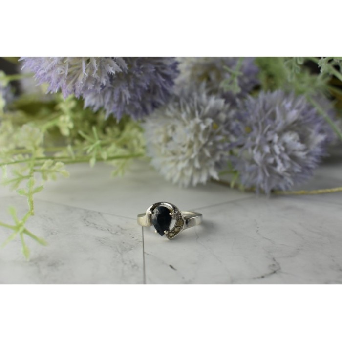 925 Sterling Silver Spinel & Quartz Ring Size 6.5