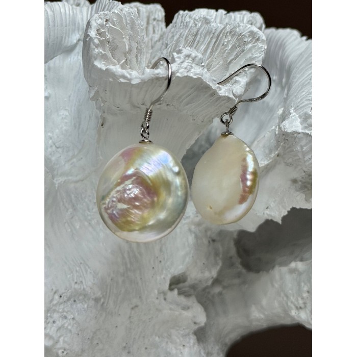 925 STERLING SILVER FRESH WATER PEARL EARRINGS LENGTH 1.8 Inch