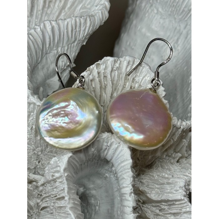 925 STERLING SILVER FRESH WATER PEARL EARRINGS LENGTH 1.8 Inch