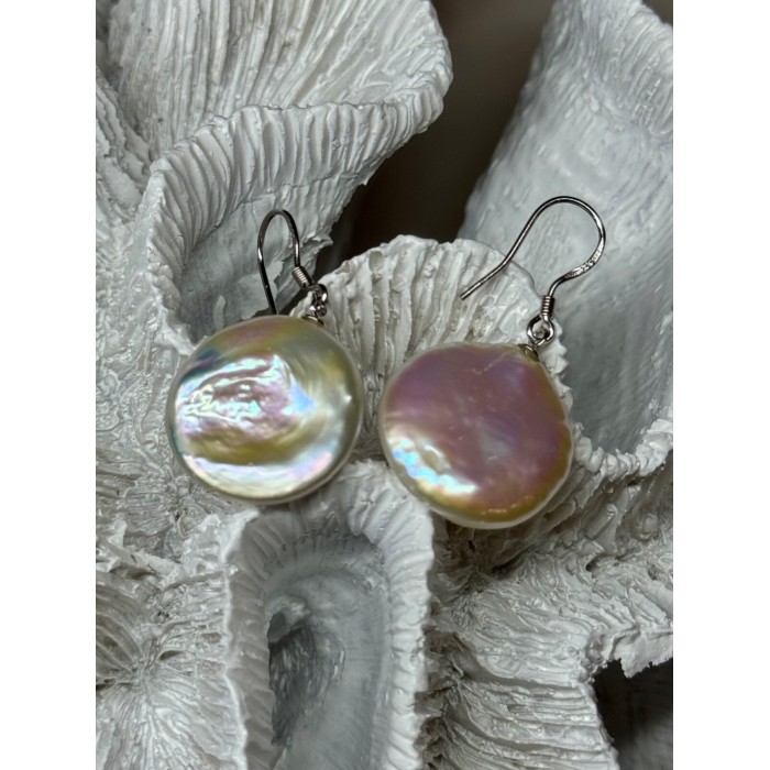 925 STERLING SILVER FRESH WATER PEARL EARRINGS LENGTH 1.8 Inch