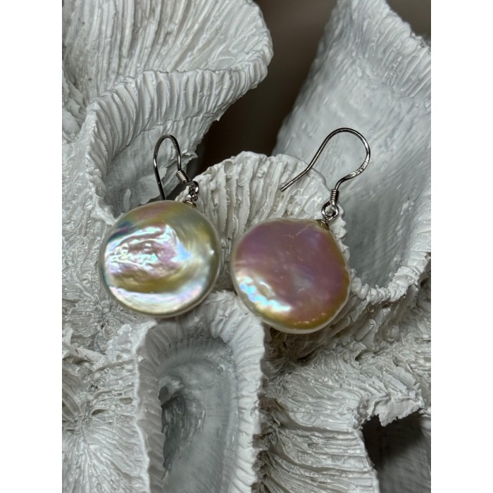 925 STERLING SILVER FRESH WATER PEARL EARRINGS LENGTH 1.8 Inch