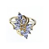 14K YELLOW GOLD TANZANITE & DIAMOND RING SIZE 10