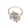14K YELLOW GOLD TANZANITE & DIAMOND RING SIZE 10