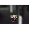 10K YELLOW / WHITE GOLD AMETHYST & HELIODOR RING SIZE 5.5