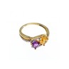 10K YELLOW / WHITE GOLD AMETHYST & HELIODOR RING SIZE 5.5