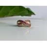 10K YELLOW GOLD RUBY & WHITE SAPPHIRE RING SIZE 10