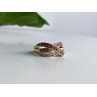 10K YELLOW GOLD RUBY & WHITE SAPPHIRE RING SIZE 10