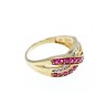 10K YELLOW GOLD RUBY & WHITE SAPPHIRE RING SIZE 10