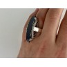 925 STERLING SILVER NEPHRITE & QUARTZ RING SIZE 8