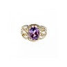 925 Sterling Silver Amethyst Openwork Ring Size 7