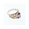 925 Sterling Silver Amethyst Openwork Ring Size 7