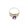 925 Sterling Silver Amethyst Openwork Ring Size 7