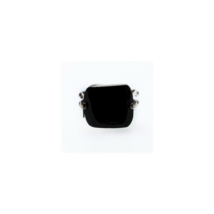 925 STERLING SILVER BLACK NEPHRITE ( JADE ) RING SIZE 8