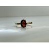 10K YELLOW GOLD GARNET & DIAMONDS RING SIZE 6.5