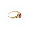 10K YELLOW GOLD GARNET & DIAMONDS RING SIZE 6.5
