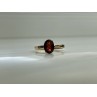 10K YELLOW GOLD GARNET & DIAMONDS RING SIZE 6.5